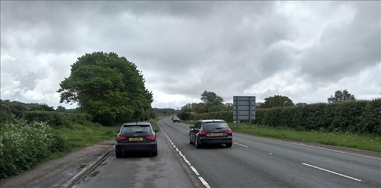 A road in norfolk with wide verges and trees