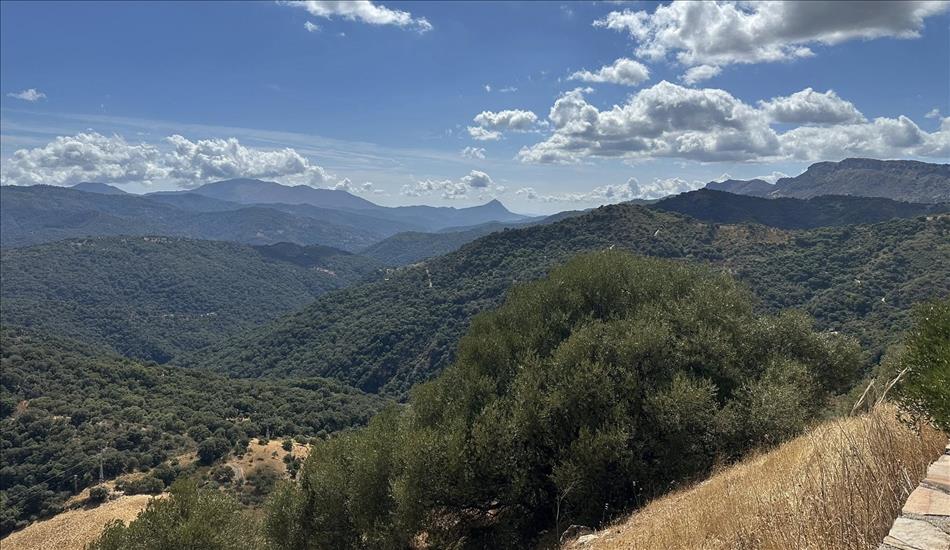 Another vast mountain scene with several peaks although one peak stands out