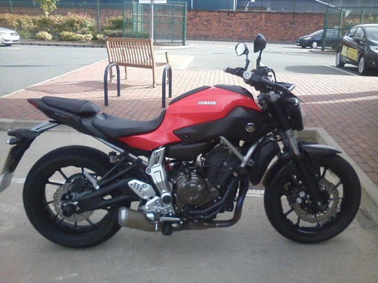 The MT07 Sharon is learning on that has been lowered for small folks