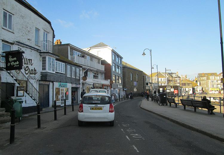 The street beside the harbour wall at St Ives Cornwall. Just a quick snapshot before I head off