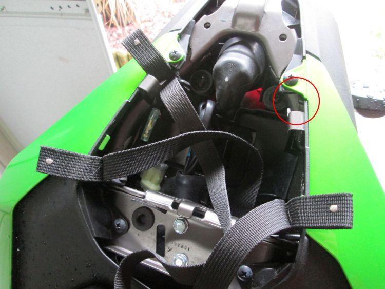 3 of the 4 securing straps are fitted to the subframe under the tiny seat