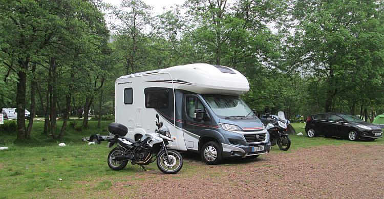 The motorhome at the red squirell. A small coach built van