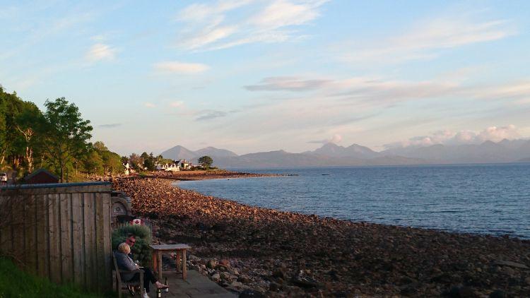 Looking out over the short stretch of sea to The Isle Of Raasay and Skye from Applecross
