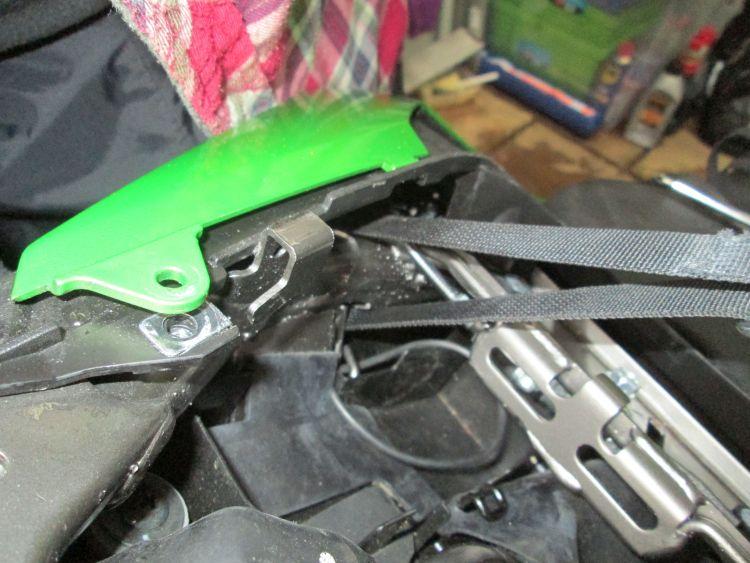 A better location on the subframe for the luggage strap to be secured