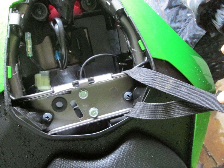 First go at fitting a strap around the subframe in the cramped space