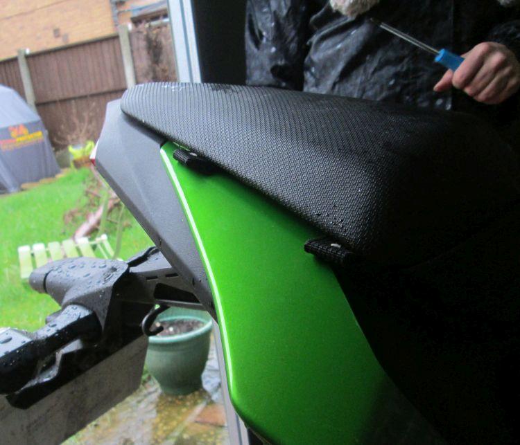 The neat loops, Sharon's hand is in the background holding a screwdriver